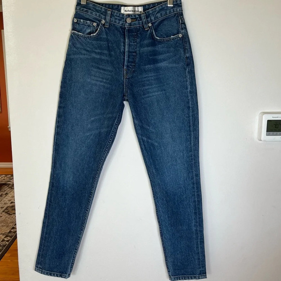 Reformation Straight Leg Pocket Frayed Jeans A21 - Picture 1 of 4